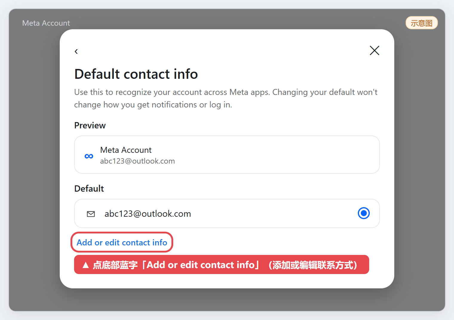 图 7：Add or edit contact info（示意图，点图放大）